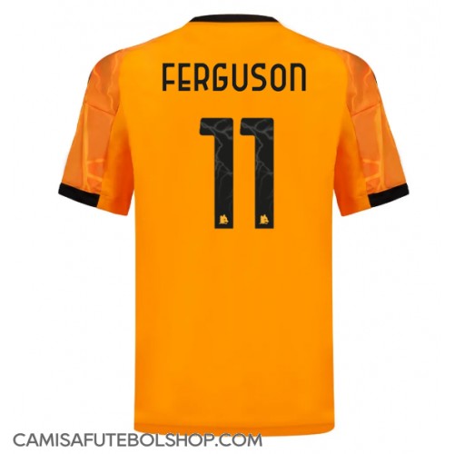Camisa de time de futebol AS Roma Evan Ferguson #11 Replicas 2º Equipamento 2025-26 Manga Curta
